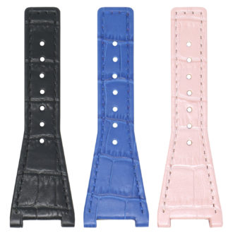 L.om3 All Colors StrapsCo 28mm Croc Embossed Leather Watch Band Strap For Constellation Quadra