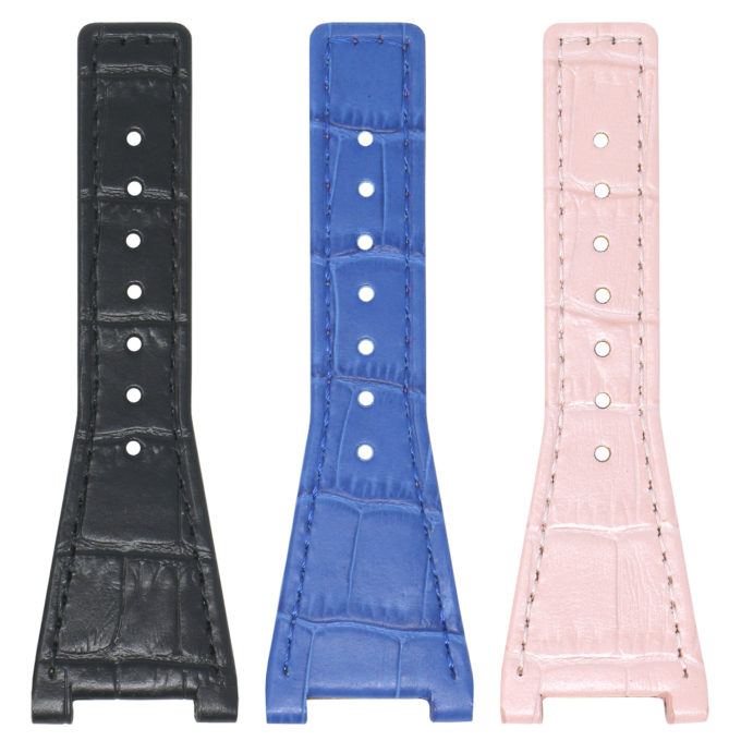L.om3 All Colors StrapsCo 28mm Croc Embossed Leather Watch Band Strap For Constellation Quadra
