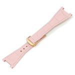 L.om3.13.rg Pink (Rose Gold Buckle) Alt StrapsCo 28mm Croc Embossed Leather Watch Band Strap For Constellation Quadra