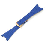 L.om3.5.rg Blue (Rose Gold Buckle) Alt StrapsCo 28mm Croc Embossed Leather Watch Band Strap For Constellation Quadra