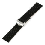 L.tag1.1.bs Black (Brushed Silver Buckle) Alt StrapsCo Suede Perforated Leather Watch Band Strap For Tag Heuer 22mm