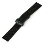 L.tag1.1.mb Black (Black Buckle) Alt StrapsCo Suede Perforated Leather Watch Band Strap For Tag Heuer 22mm