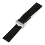 L.tag1.1.ps Black (Polished Silver Buckle) Alt StrapsCo Suede Perforated Leather Watch Band Strap For Tag Heuer 22mm