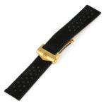 L.tag1.1.yg Black (Yellow Gold Buckle) Alt StrapsCo Suede Perforated Leather Watch Band Strap For Tag Heuer 22mm
