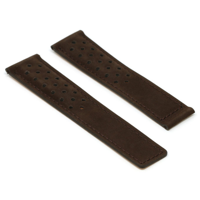 L.tag1.2 Brown Angle StrapsCo Suede Perforated Leather Watch Band Strap For Tag Heuer 22mm
