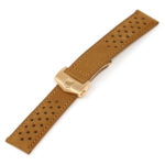 L.tag1.3.rg Tan (Rose Gold Buckle) Alt StrapsCo Suede Perforated Leather Watch Band Strap For Tag Heuer 22mm