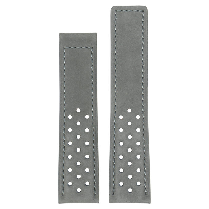 L.tag1.7 Grey Up StrapsCo Suede Perforated Leather Watch Band Strap For Tag Heuer 22mm