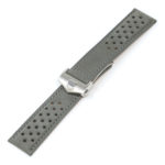 L.tag1.7.bs Grey (Brushed Silver Buckle) Alt StrapsCo Suede Perforated Leather Watch Band Strap For Tag Heuer 22mm
