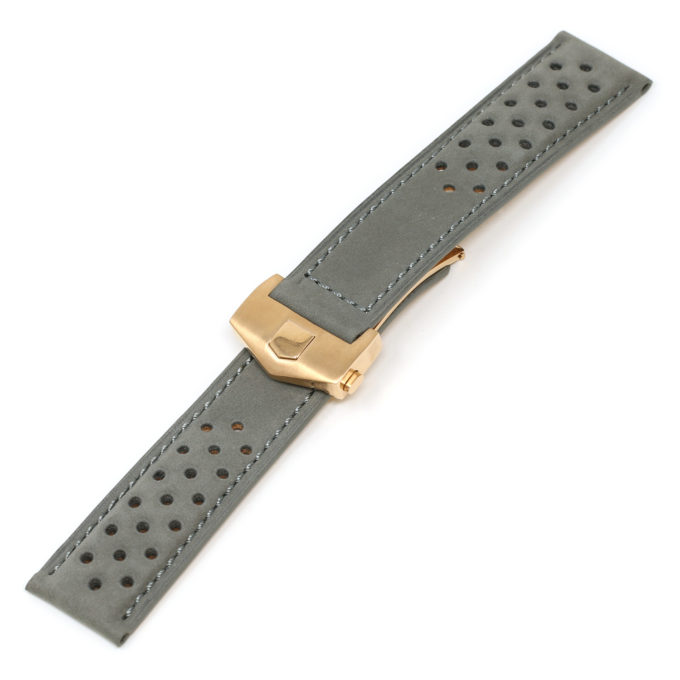 L.tag1.7.rg Grey (Rose Gold Buckle) Alt StrapsCo Suede Perforated Leather Watch Band Strap For Tag Heuer 22mm
