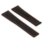 L.tag2.1.6 Black & Red Angle StrapsCo Perforated Leather Watch Band Strap For Tag Heuer Monaco 22mm