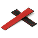 L.tag2.1.6 Black & Red Cross StrapsCo Perforated Leather Watch Band Strap For Tag Heuer Monaco 22mm