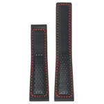 L.tag2.1.6 Black & Red Up StrapsCo Perforated Leather Watch Band Strap For Tag Heuer Monaco 22mm