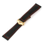 L.tag2.1.6.rg Black & Red (Rose Gold Clasp) Alt StrapsCo Perforated Leather Watch Band Strap For Tag Heuer Monaco 22mm