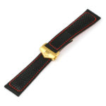 L.tag2.1.6.yg Black & Red (Yellow Gold Clasp) Alt StrapsCo Perforated Leather Watch Band Strap For Tag Heuer Monaco 22mm