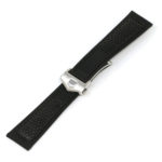 L.tag2.1.bs Black (Brushed Silver Clasp) Alt StrapsCo Perforated Leather Watch Band Strap For Tag Heuer Monaco 22mm