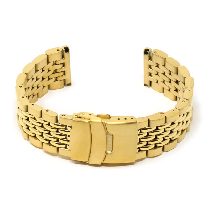 Yellow Gold Beads of Rice Watch Band