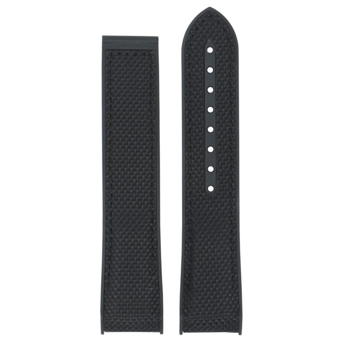 Ny.om1.1 Black Up StrapsCo 22mm Nylon & Rubber Watch Band Strap For Seamaster Planet Ocean