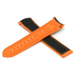 Ny.om1.1.12 Black & Orange Cross StrapsCo 22mm Nylon & Rubber Watch Band Strap For Seamaster Planet Ocean