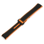 Ny.om1.1.12.mb Black & Orange (Black Buckle) Alt StrapsCo 22mm Nylon & Rubber Watch Band Strap For Seamaster Planet Ocean