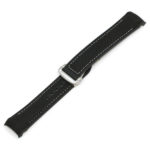 Ny.om1.1.22.bs Black & White (Brushed Silver Buckle) Alt StrapsCo 22mm Nylon & Rubber Watch Band Strap For Seamaster Planet Ocean