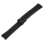 Ny.om1.1.22.mb Black & White (Black Buckle) Alt StrapsCo 22mm Nylon & Rubber Watch Band Strap For Seamaster Planet Ocean