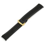 Ny.om1.1.22.yg Black & White (Yellow Gold Buckle) Alt StrapsCo 22mm Nylon & Rubber Watch Band Strap For Seamaster Planet Ocean
