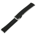Ny.om1.1.ps Black (Polished Silver Buckle) Alt StrapsCo 22mm Nylon & Rubber Watch Band Strap For Seamaster Planet Ocean