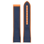 Ny.om1.5.12 Blue & Orange Up StrapsCo 22mm Nylon & Rubber Watch Band Strap For Seamaster Planet Ocean