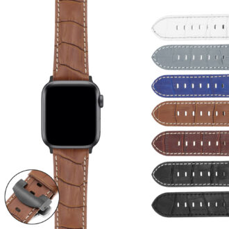 Ax.ps4.mb Gallery Croc Leather Panerai Watch Band Strap Apple Watch