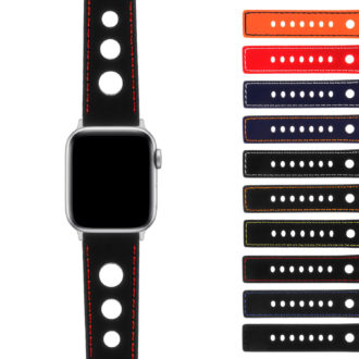 Ax.pu11 Gallery Silicone Rally Strap In Black Apple Watch