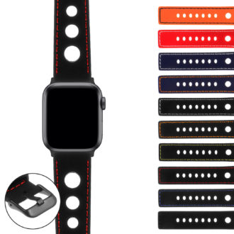 Ax.pu11.mb Gallery Silicone Rally Strap Apple Watch