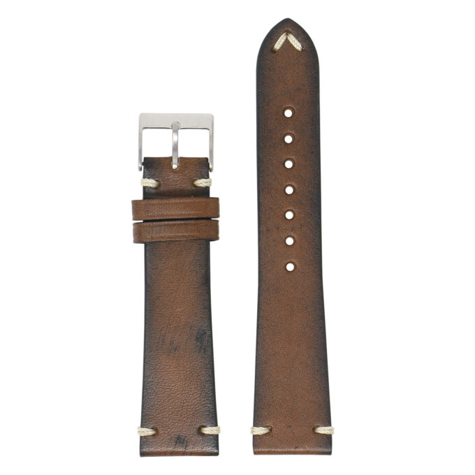 Ds12.2 Up Brown DASSARI Kingwood Vintage Italian Leather Stitched Watch Band Strap Apple Watch