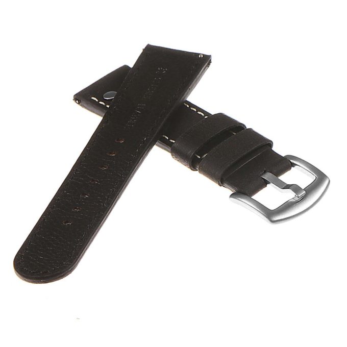 Ds14.1 DASSARI Vintage Leather Watch Strap In Black 2 Apple Watch