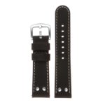 Ds14.1 DASSARI Vintage Leather Watch Strap In Black 3 Apple Watch