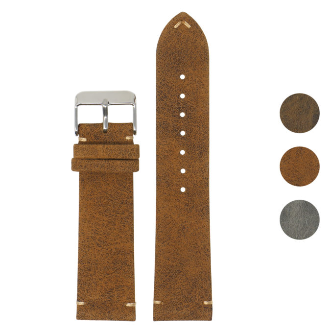 Kt1.3 Gallery Tan StrapsCo Distressed Calf Leather Watch Band Strap