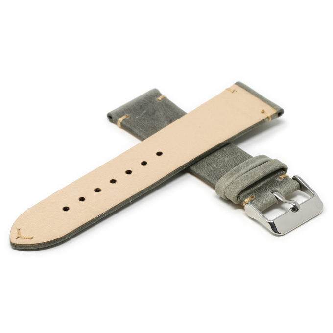 Kt1.7 Cross Grey StrapsCo Distressed Calf Leather Watch Band Strap