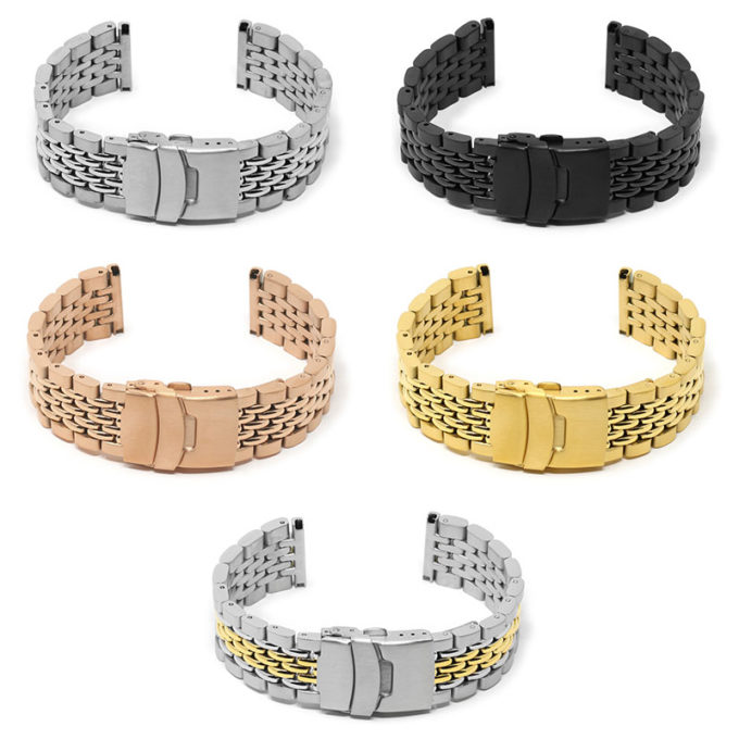 M.bd1 All Colors StrapsCo Stainless Steel Beads Of Rice Watch Band Strap Bracelet