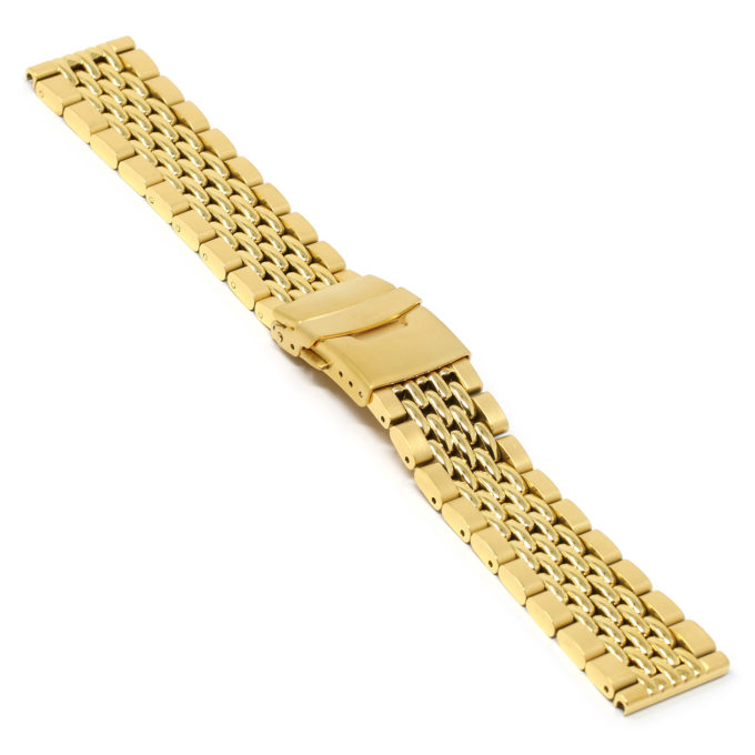 M.bd1.yg Angle Yellow Gold StrapsCo Stainless Steel Beads Of Rice Watch Band Strap Bracelet Apple Watch