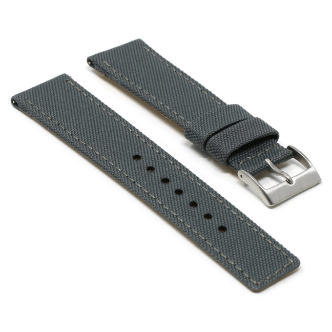 Ny1.7.7 Angle Charcoal DASSARI Nylon Quick Release Watch Band Strap