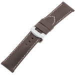 Ps3.2.bs Main Coffee Brown Salvage Leather Panerai Watch Band Strap With Brushed Silver Deployant Clasp Apple Watch