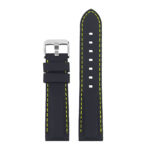Pu1.1.10 Rubber Strap With Contrast Stitching In Black With Yell
