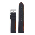 Pu1.1.12 Rubber Strap With Contrast Stitching In Black With Oran