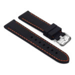 Pu1.1.12 Rubber Strap With Contrast Stitching In Black With Oran