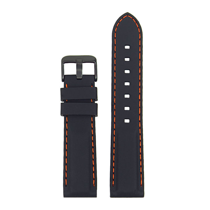 Pu1.1.12.mb Rubber Strap With Contrast Stitching With Matte Blac