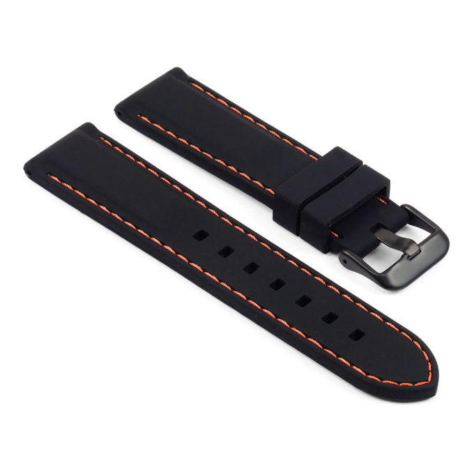 Pu1.1.12.mb Rubber Strap With Contrast Stitching With Matte Blac