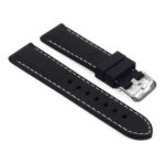 Pu1.1.22 Rubber Strap With Contrast Stitching In Black With Whi