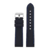 Pu1.1.5 Rubber Strap With Contrast Stitching In Black With Blue