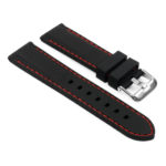 Pu1.1.6 Rubber Strap With Contrast Stitching In Black With Red S