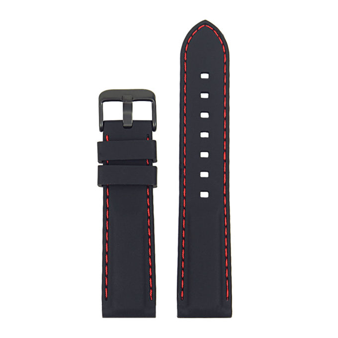 Pu1.1.6.mb Rubber Strap With Contrast Stitching With Matte Black