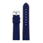 Pu1.5.12 Rubber Strap With Contrast Stitching In Blue With Oran